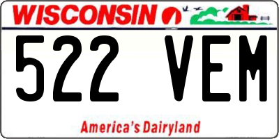 WI license plate 522VEM