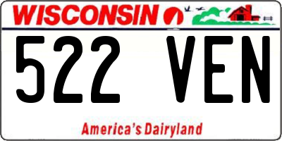 WI license plate 522VEN
