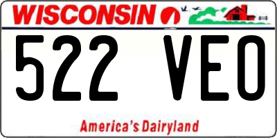 WI license plate 522VEO