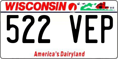 WI license plate 522VEP
