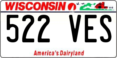 WI license plate 522VES