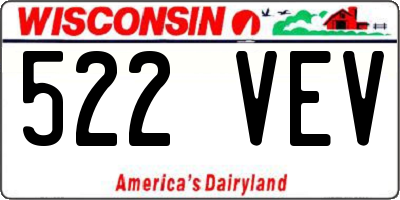 WI license plate 522VEV