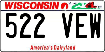 WI license plate 522VEW