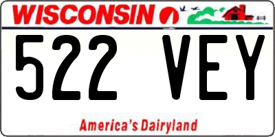 WI license plate 522VEY