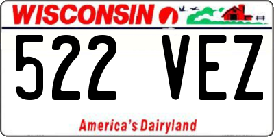 WI license plate 522VEZ
