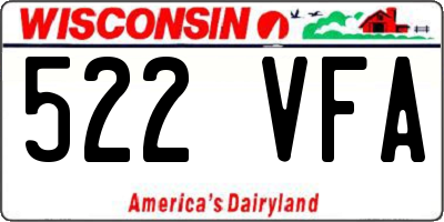 WI license plate 522VFA