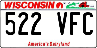 WI license plate 522VFC