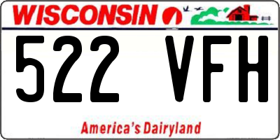 WI license plate 522VFH