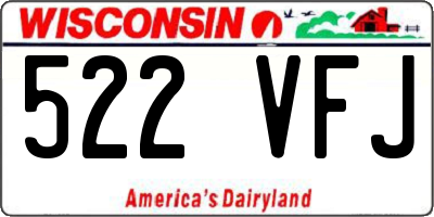 WI license plate 522VFJ