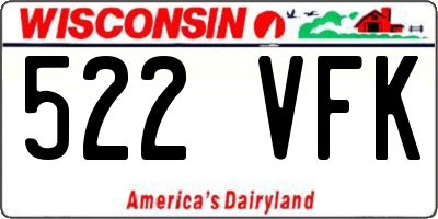 WI license plate 522VFK
