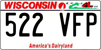 WI license plate 522VFP