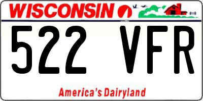 WI license plate 522VFR