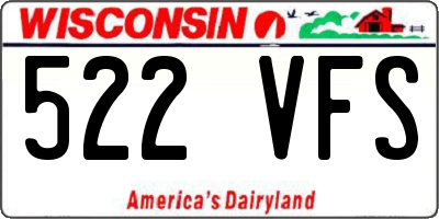 WI license plate 522VFS