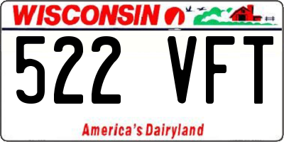 WI license plate 522VFT