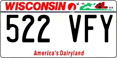 WI license plate 522VFY