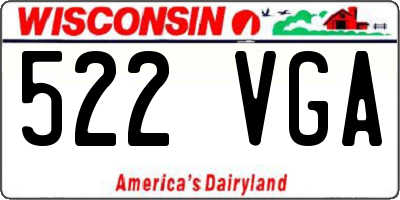 WI license plate 522VGA