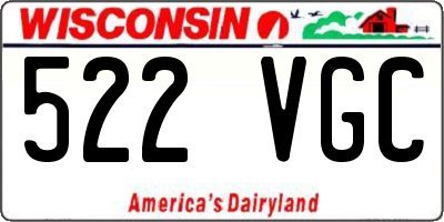 WI license plate 522VGC