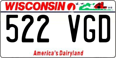 WI license plate 522VGD