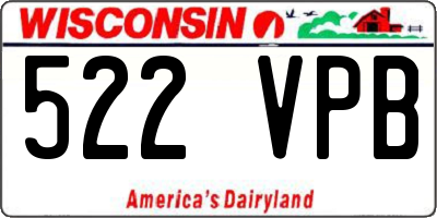 WI license plate 522VPB