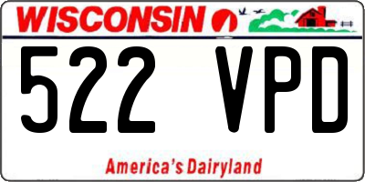 WI license plate 522VPD