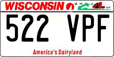 WI license plate 522VPF