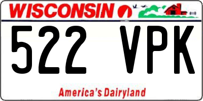 WI license plate 522VPK