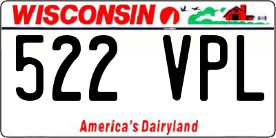 WI license plate 522VPL