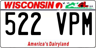 WI license plate 522VPM