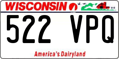 WI license plate 522VPQ