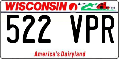 WI license plate 522VPR