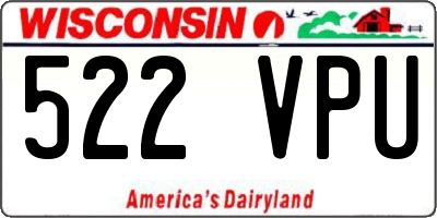 WI license plate 522VPU