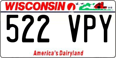 WI license plate 522VPY