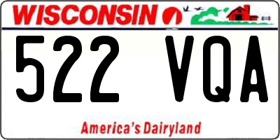 WI license plate 522VQA
