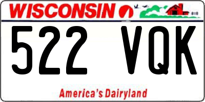 WI license plate 522VQK