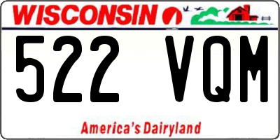 WI license plate 522VQM