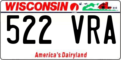 WI license plate 522VRA