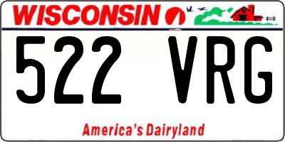 WI license plate 522VRG