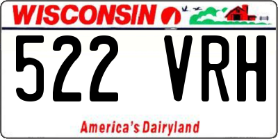 WI license plate 522VRH