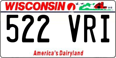 WI license plate 522VRI