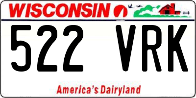 WI license plate 522VRK