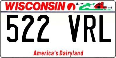 WI license plate 522VRL