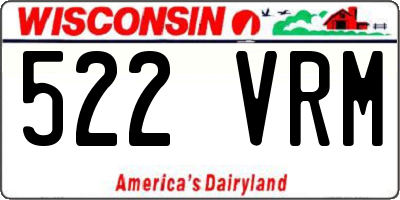 WI license plate 522VRM