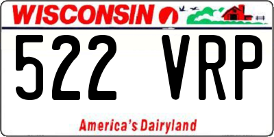 WI license plate 522VRP
