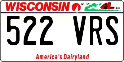 WI license plate 522VRS