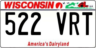 WI license plate 522VRT