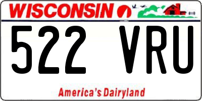 WI license plate 522VRU