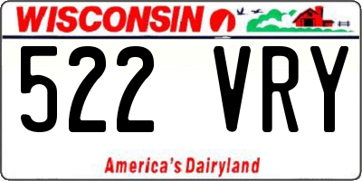 WI license plate 522VRY