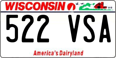 WI license plate 522VSA