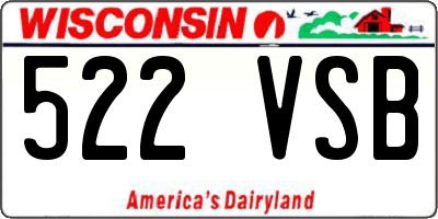 WI license plate 522VSB
