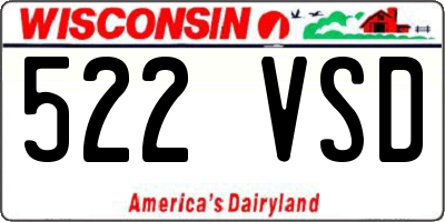 WI license plate 522VSD